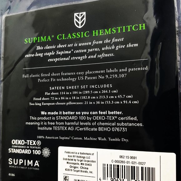 COPY - Supima Classic Hemstitch Sheet Set Fieldcr… - Picture 3 of 5